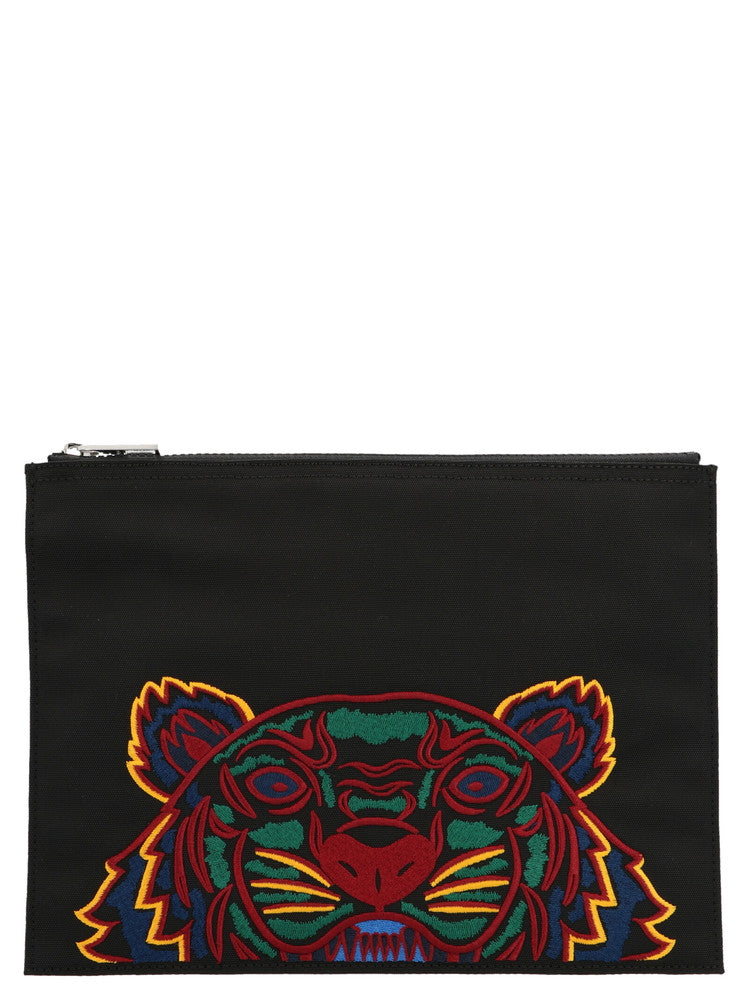 Kenzo A4 Tiger Canvas Clutch Bag In 