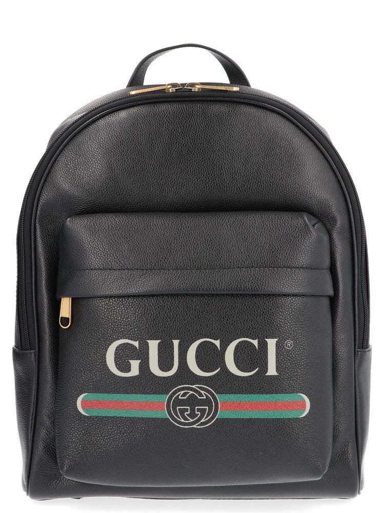 GUCCI GUCCI LOGO PRINTED BACKPACK