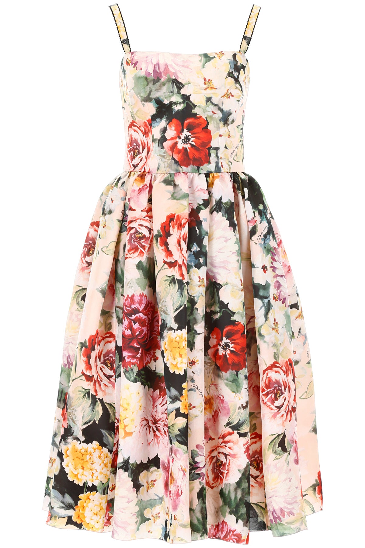 DOLCE & GABBANA DOLCE & GABBANA FLORAL PRINT MIDI DRESS