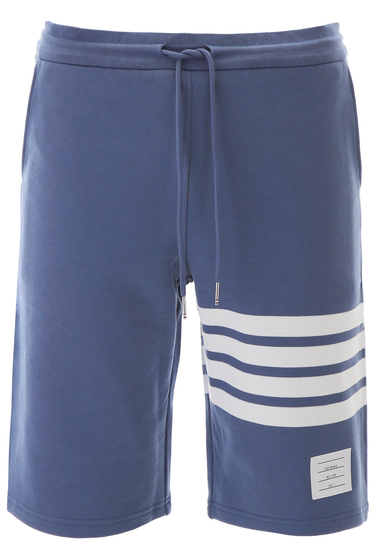 Thom Browne 4 Bar Drawstring Jogger Shorts In Blue