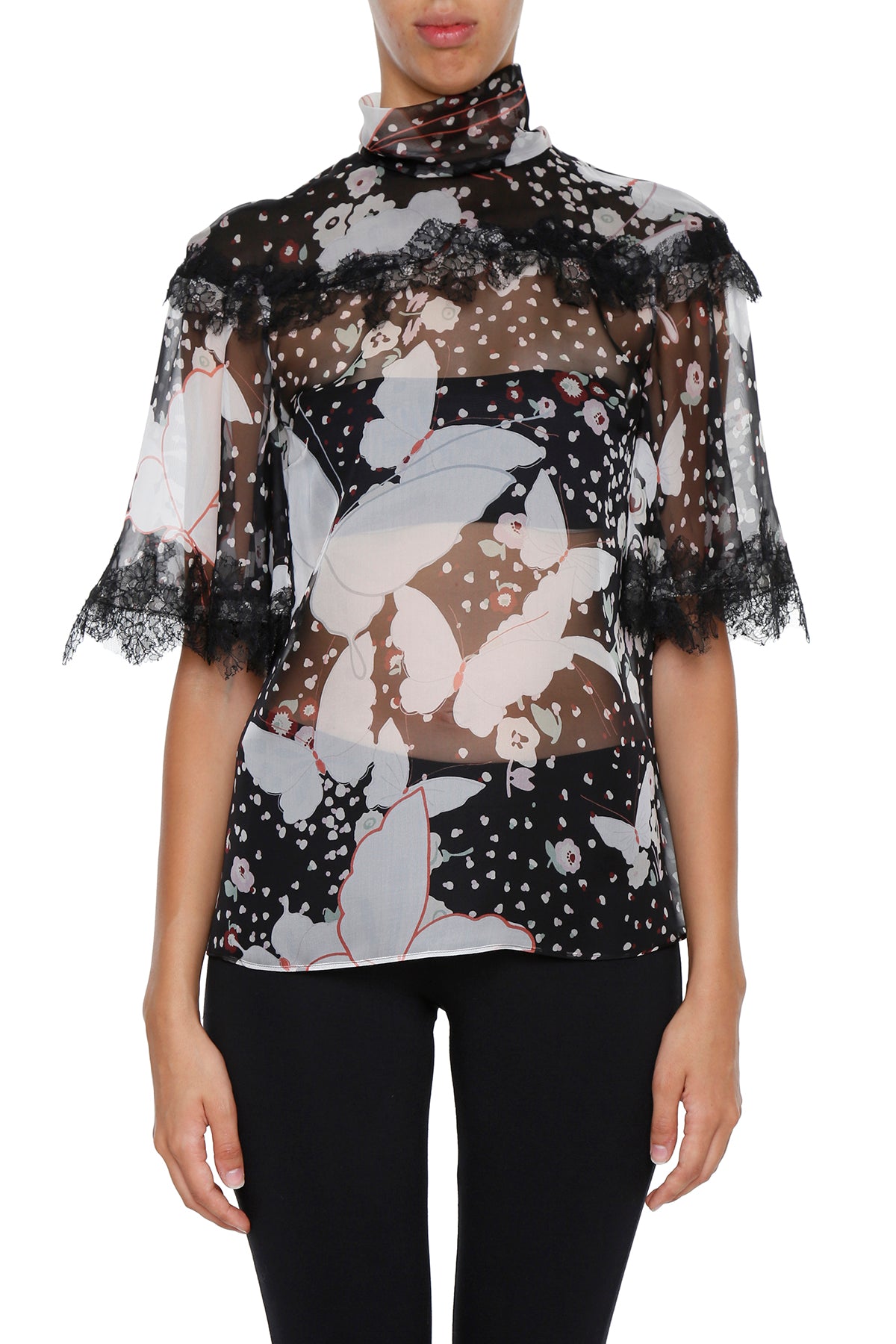 VALENTINO VALENTINO PRINTED SILK CHIFFON BLOUSE