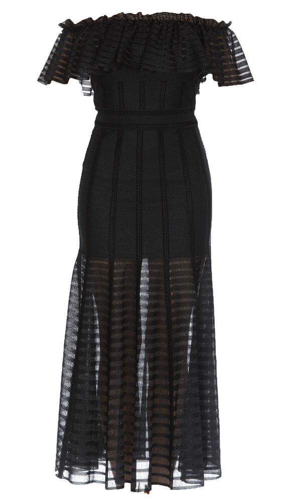 ALEXANDER MCQUEEN ALEXANDER MCQUEEN LONG RUFFLED DRESS