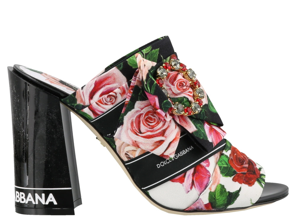 DOLCE & GABBANA DOLCE & GABBANA FLORAL DETAIL MULES