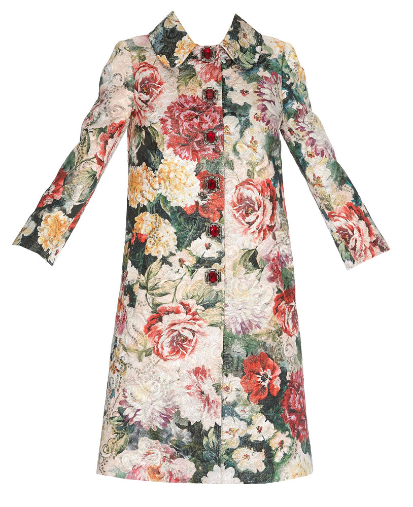 Shop Dolce & Gabbana Floral Printed Coat In Multi