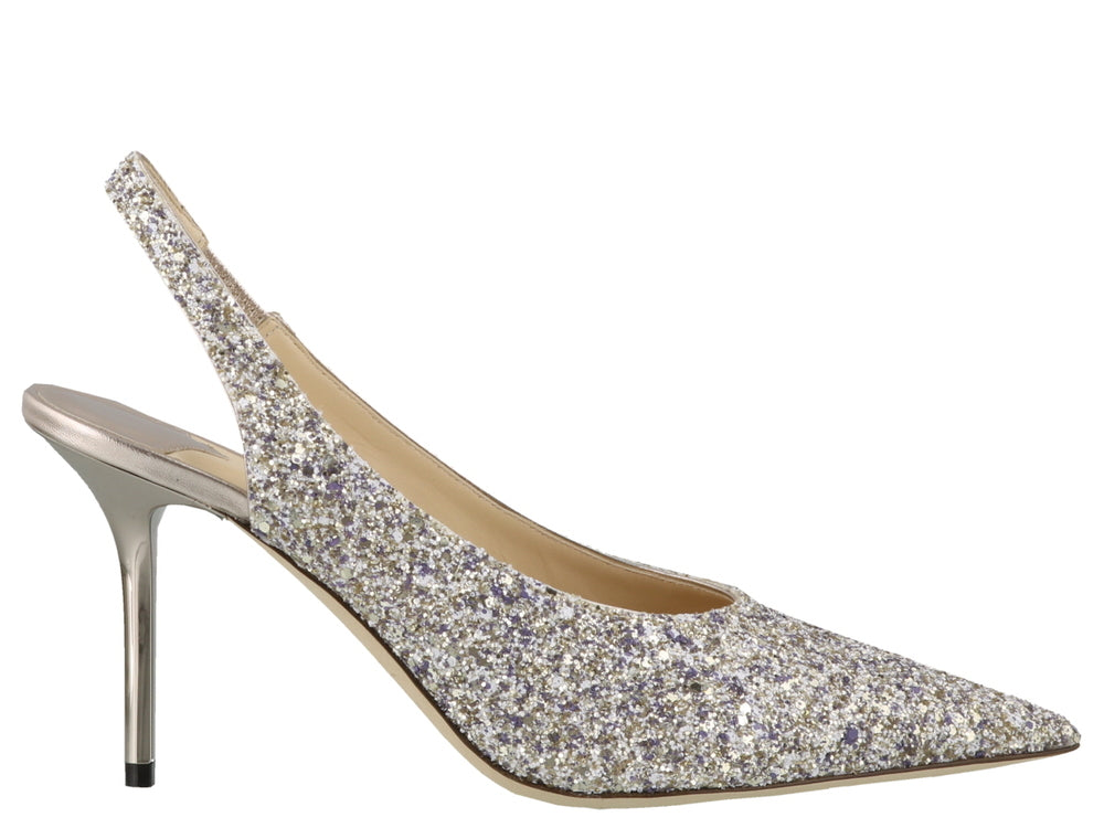 JIMMY CHOO JIMMY CHOO IVY 85 SLINGBACK GLITTER PUMPS