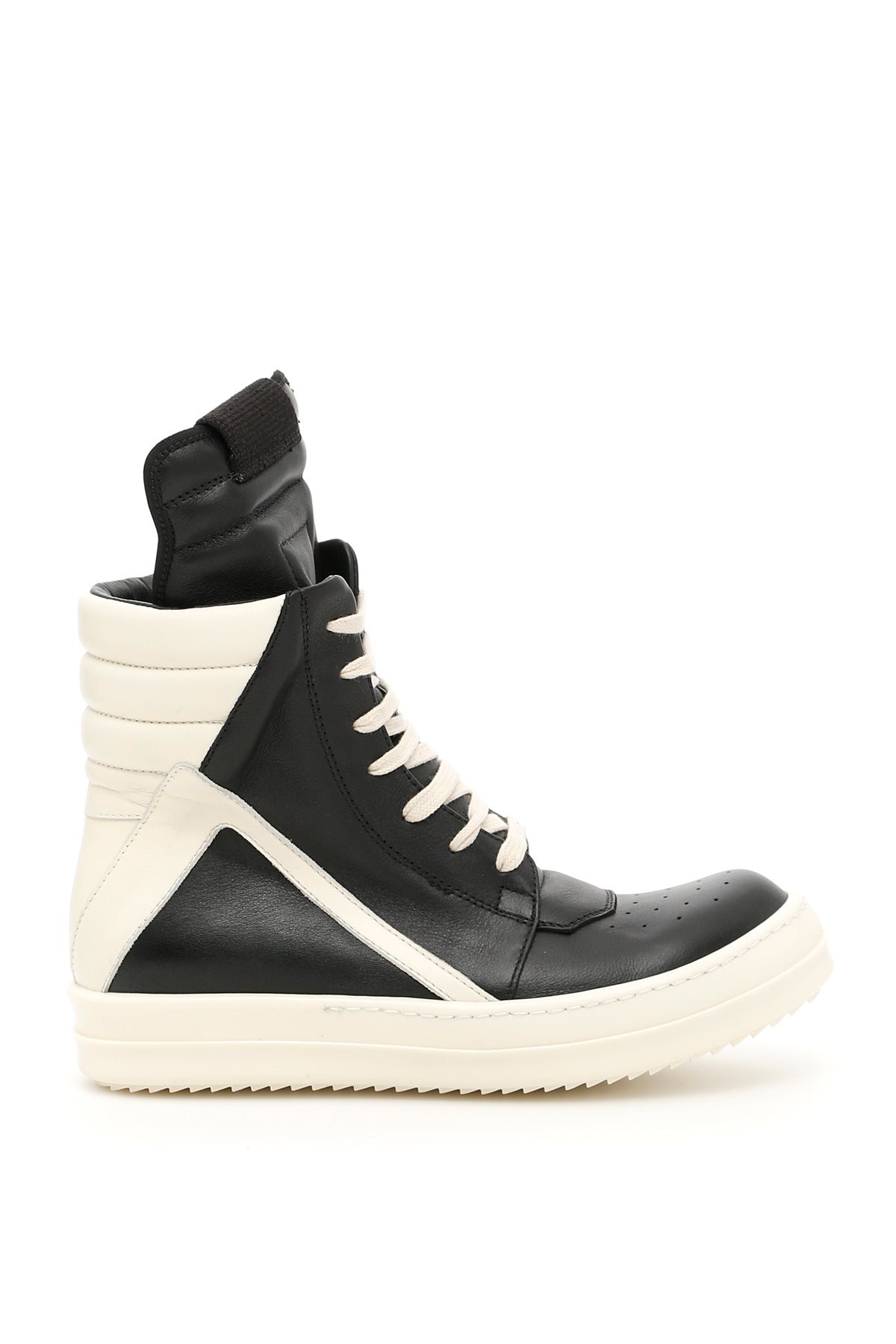 Rick Owens High-Top Geobasket Leather Sneakers In Black | ModeSens