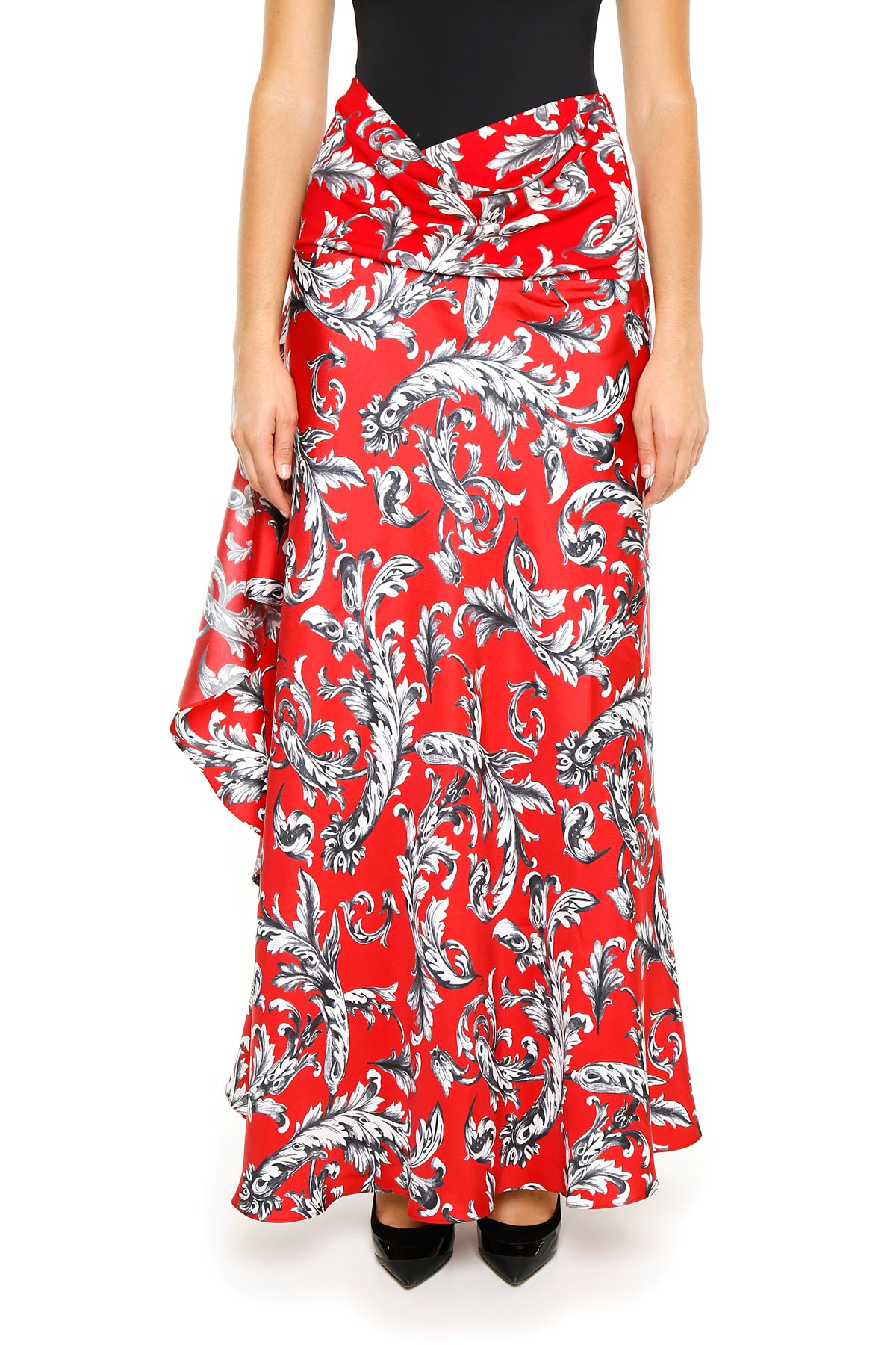 JW ANDERSON JW ANDERSON PRINTED MAXI DRAPE SKIRT