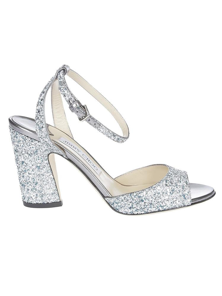 JIMMY CHOO JIMMY CHOO MIRANDA 85 GLITTER SANDALS