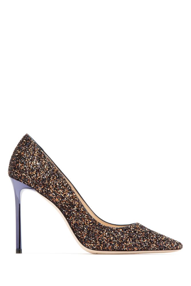 JIMMY CHOO JIMMY CHOO ROMY 100 GLITTER PUMPS