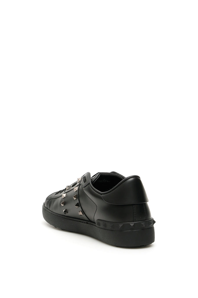 Valentino Rockstud Untitled Men's Leather Low-top Sneaker, Black | ModeSens