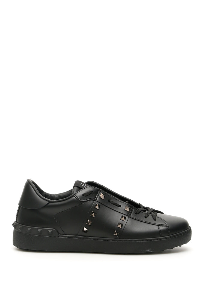 Valentino Rockstud Untitled Men's Leather Low-top Sneaker, Black | ModeSens