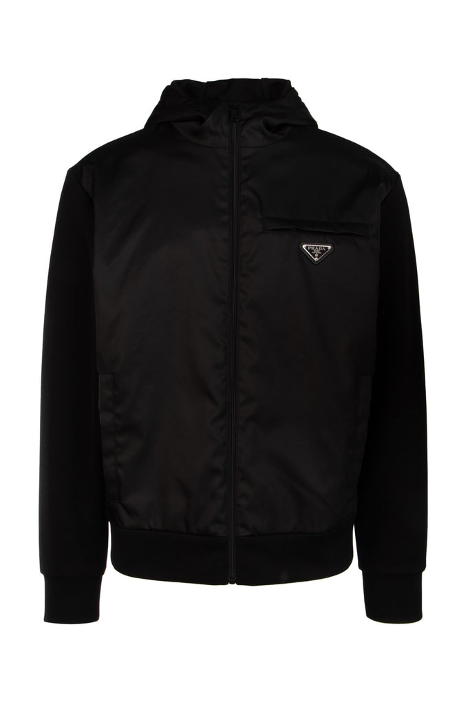 Prada Technical Zipped Sweatshirt In Black