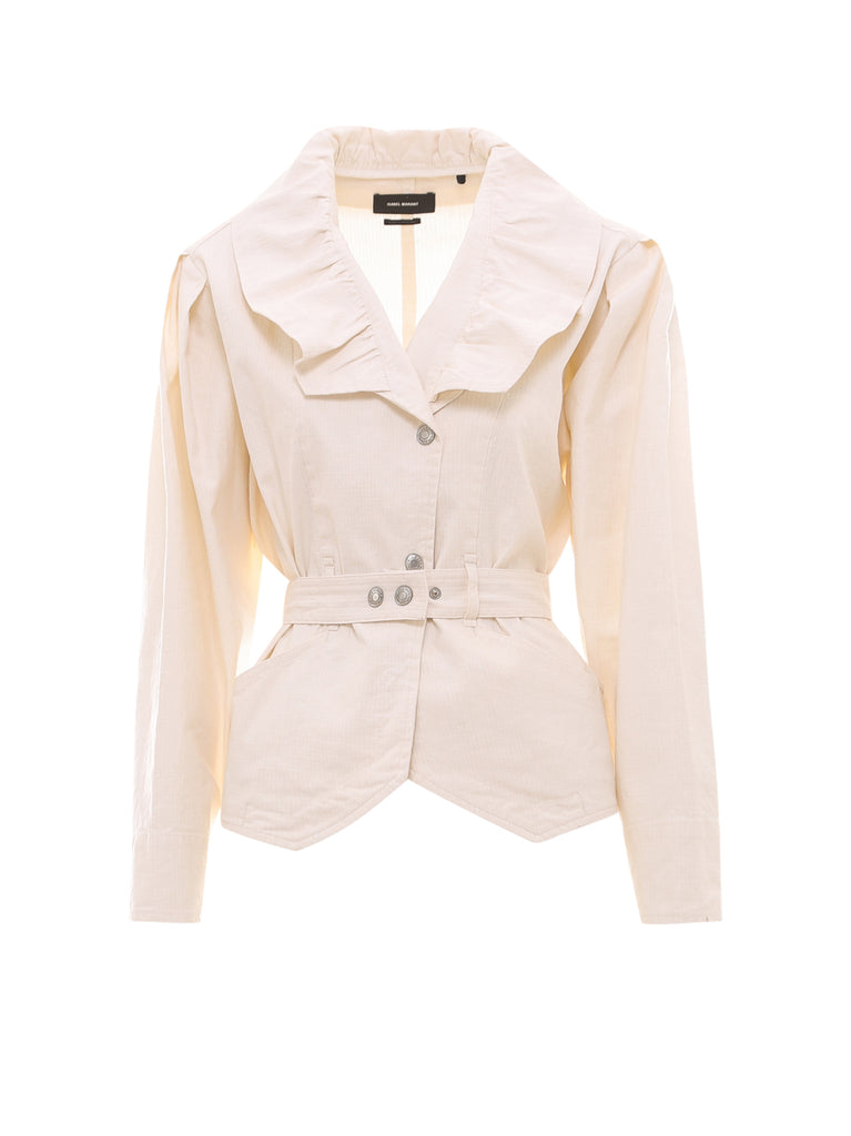 Isabel Marant Belted Jacket In White | ModeSens