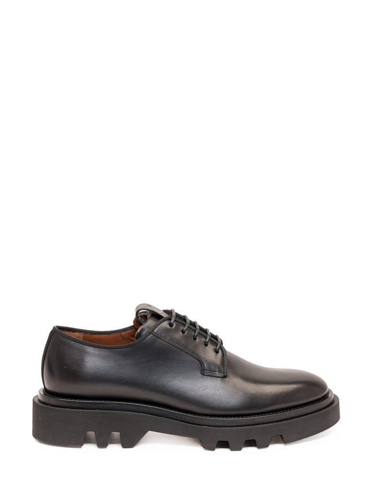 Givenchy Combat Round Toe Derby Shoes In Black