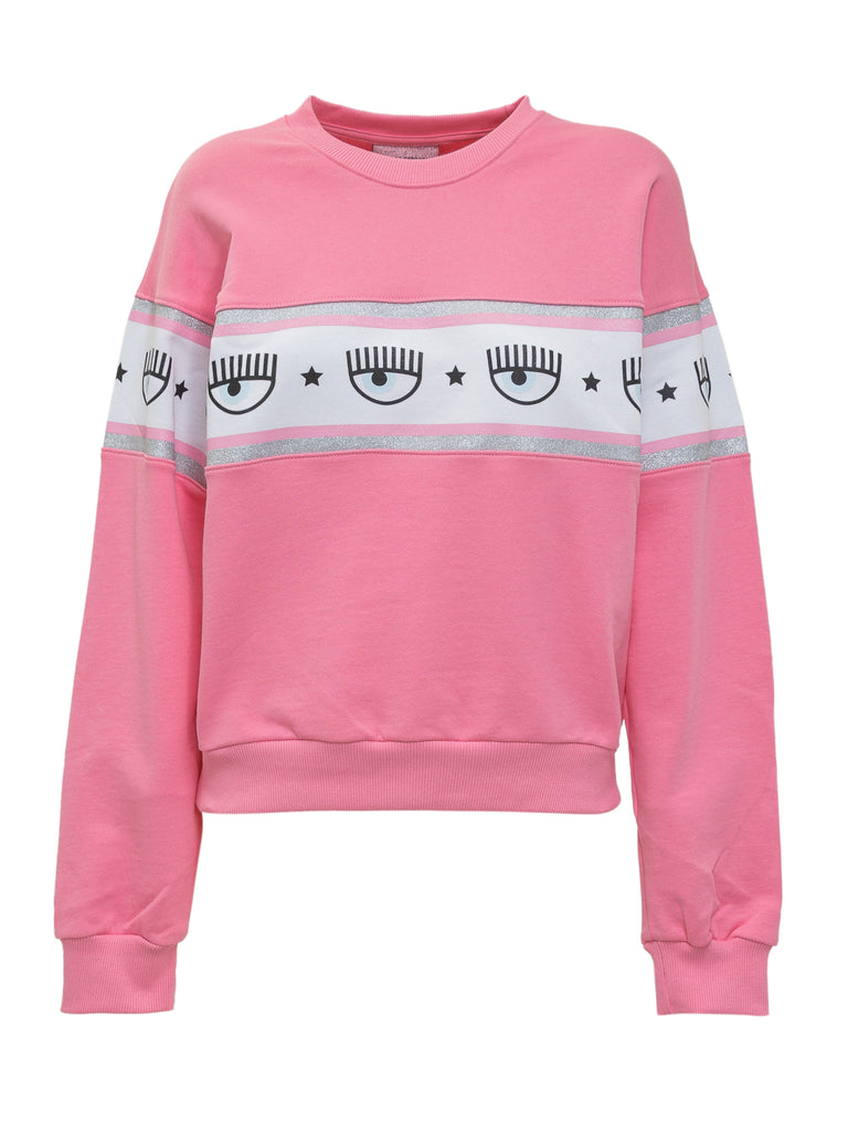Chiara Ferragni Logomania Oversized Sweatshirt In Pink