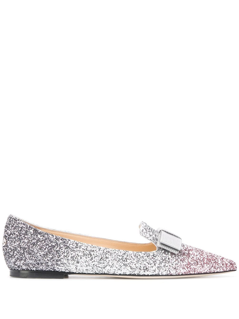 Jimmy Choo Gala Glittered Ballerina Flats In Multi