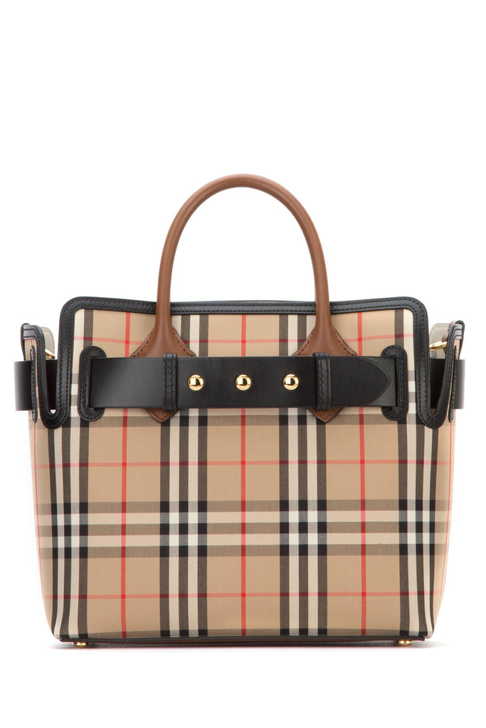 BURBERRY BURBERRY VINTAGE CHECK TRIPLE STUD BELT SMALL TOTE BAG