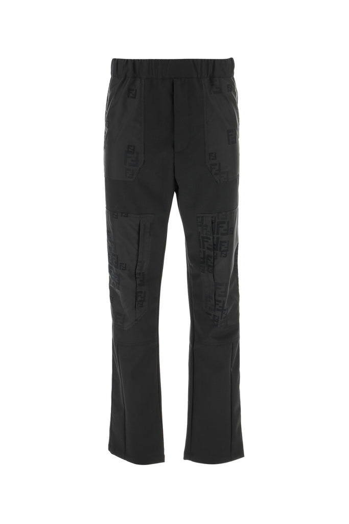 Fendi Ff Panelled Cargo Pants In Black | ModeSens