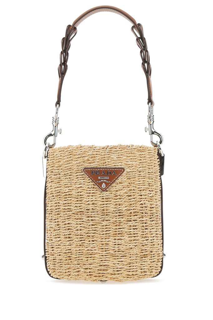 PRADA PRADA LOGO WOVEN BUCKET BAG