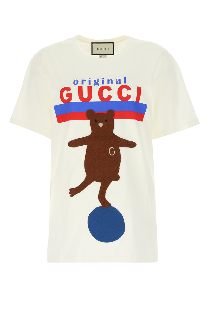 Gucci Original  Print Bear Patch Oversize T In White