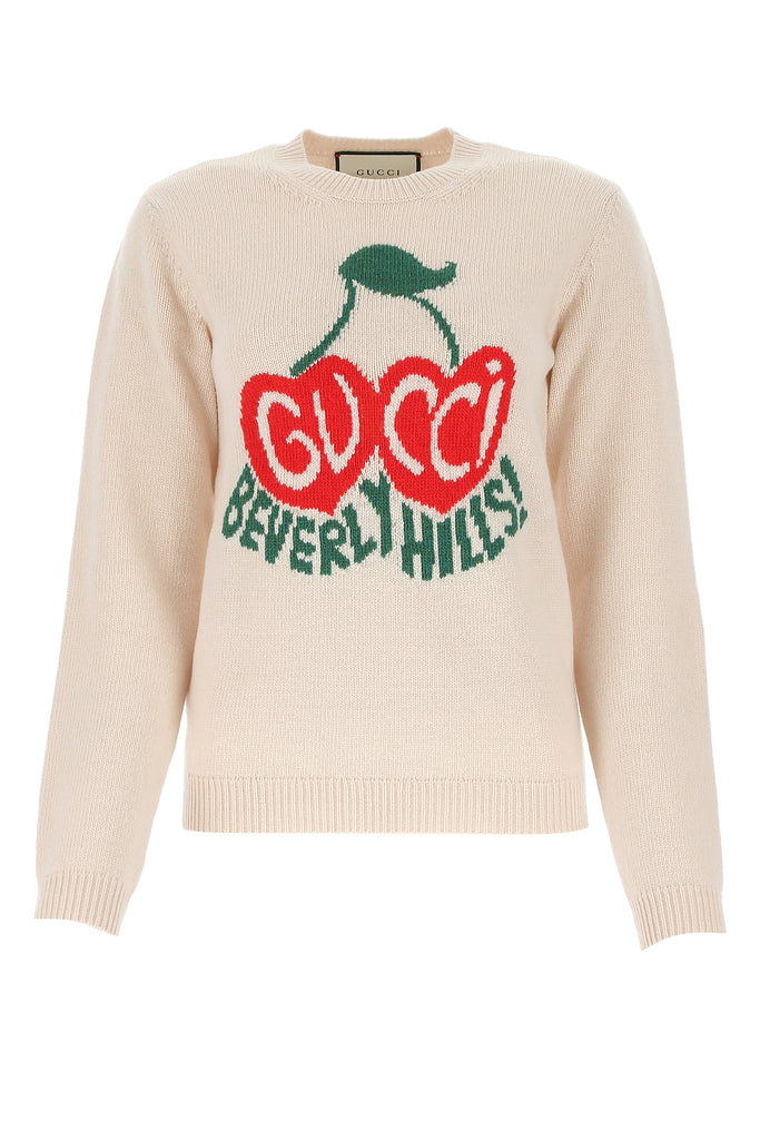 GUCCI GUCCI CHERRY INTARSIA KNITTED SWEATER