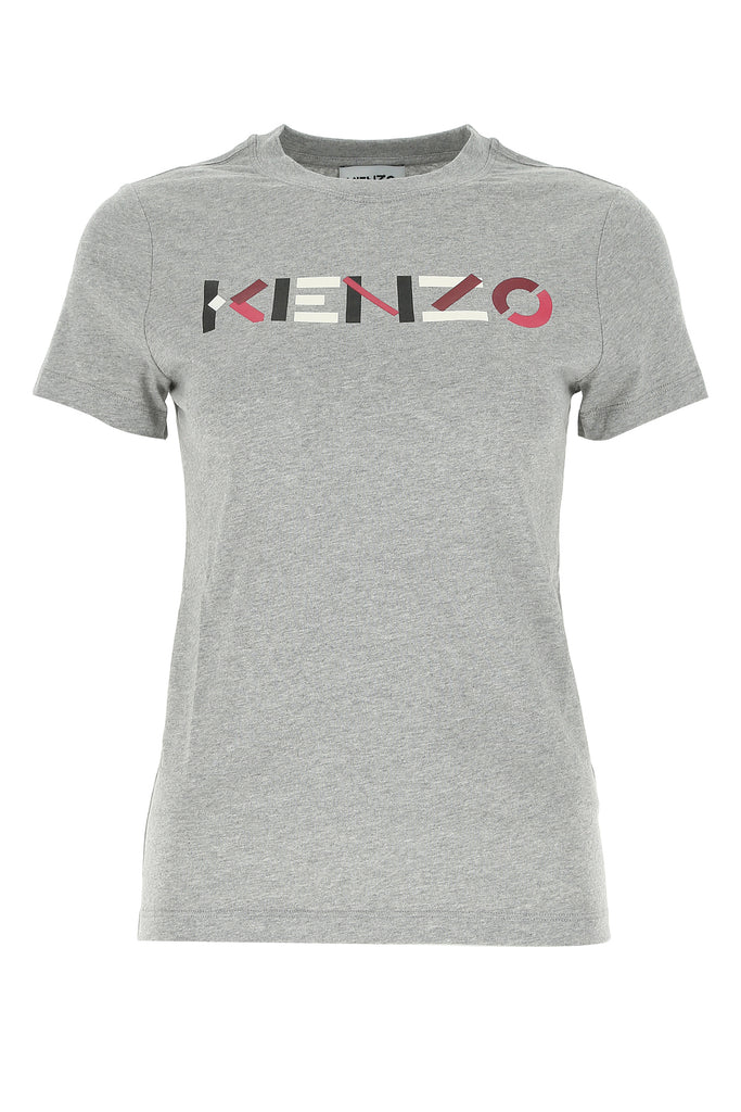 Kenzo Logo Print T In Grey