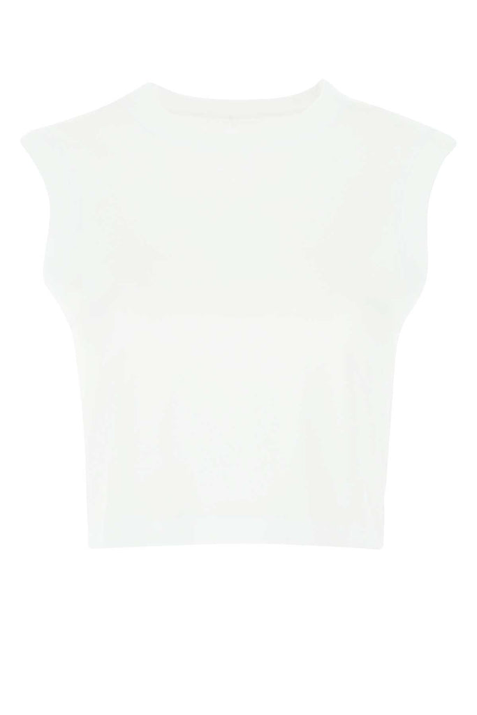 Alexander Wang T T By Alexander Wang Puff Logo Print Tank Top In White