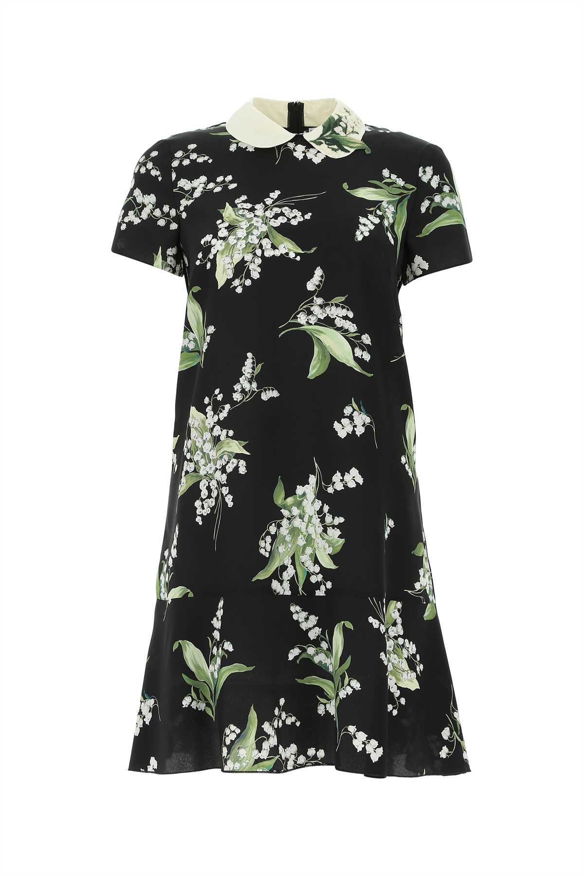 Red Valentino Redvalentino May Lily Printed Dress In Black