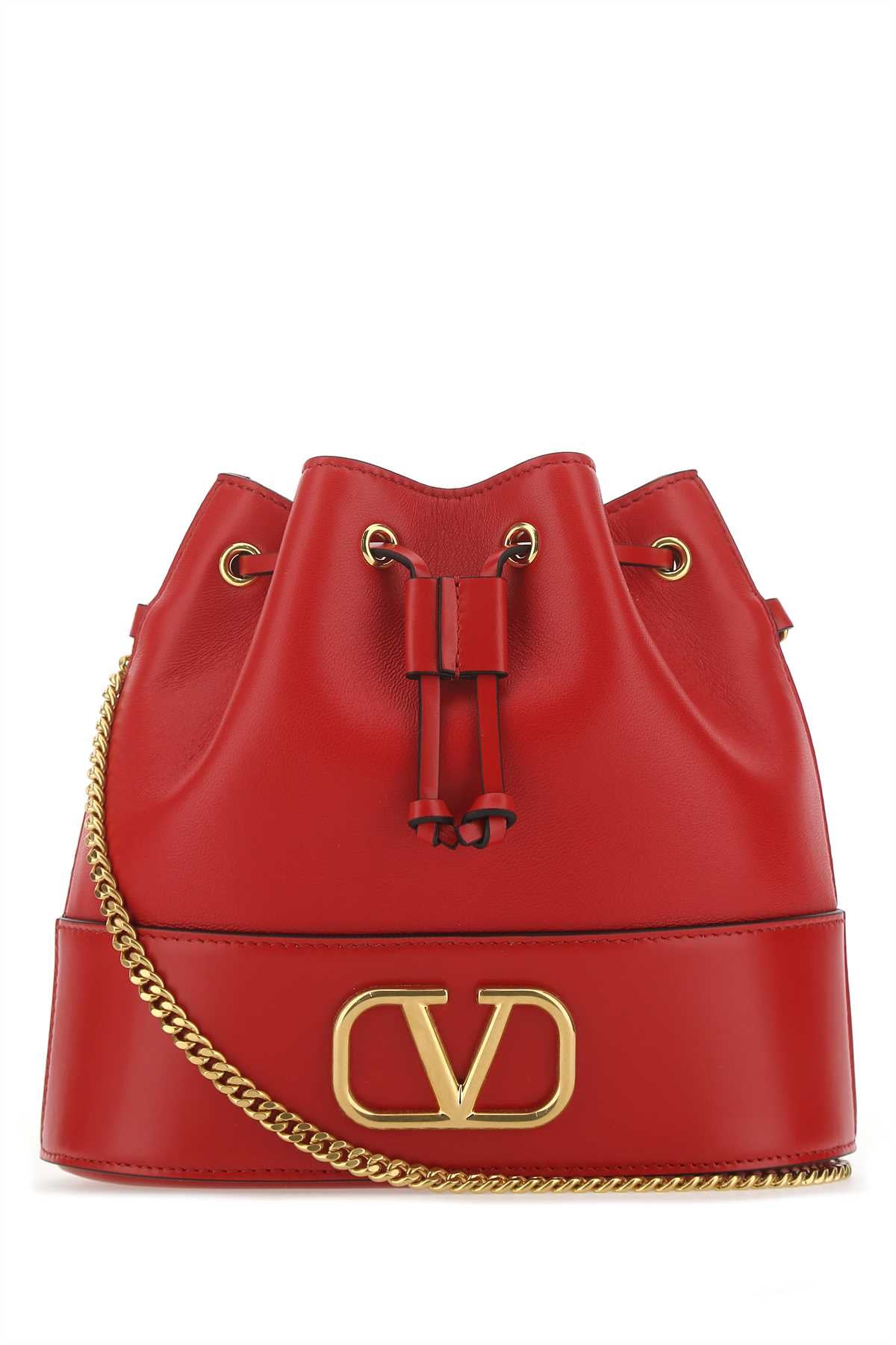 Valentino Garavani Vlogo Bucket Bag In Red