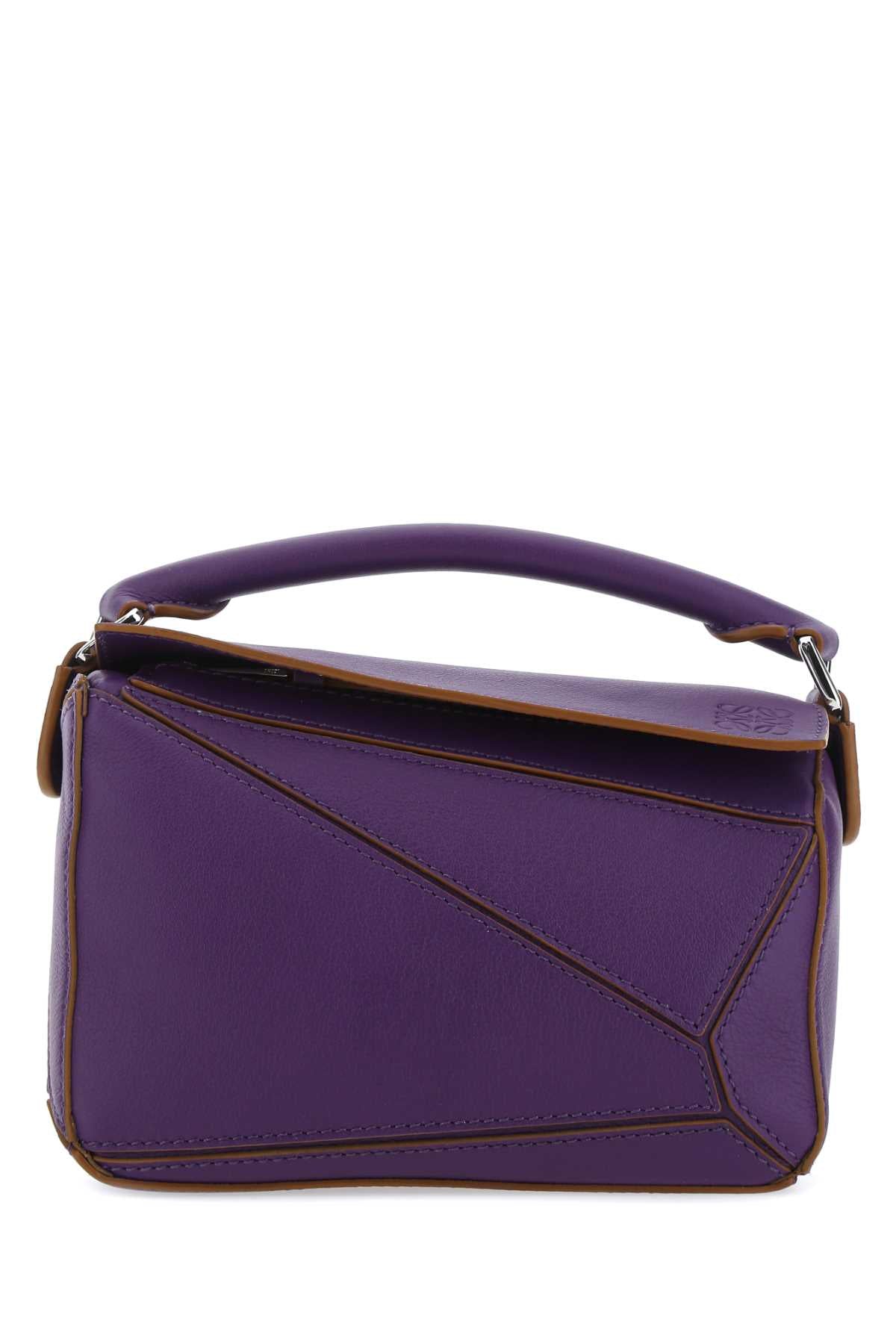 Loewe Mini Puzzle Tote Bag In Purple