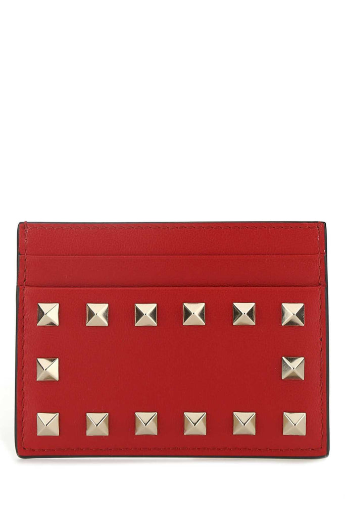 Valentino Garavani Rockstud Cardholder In Red