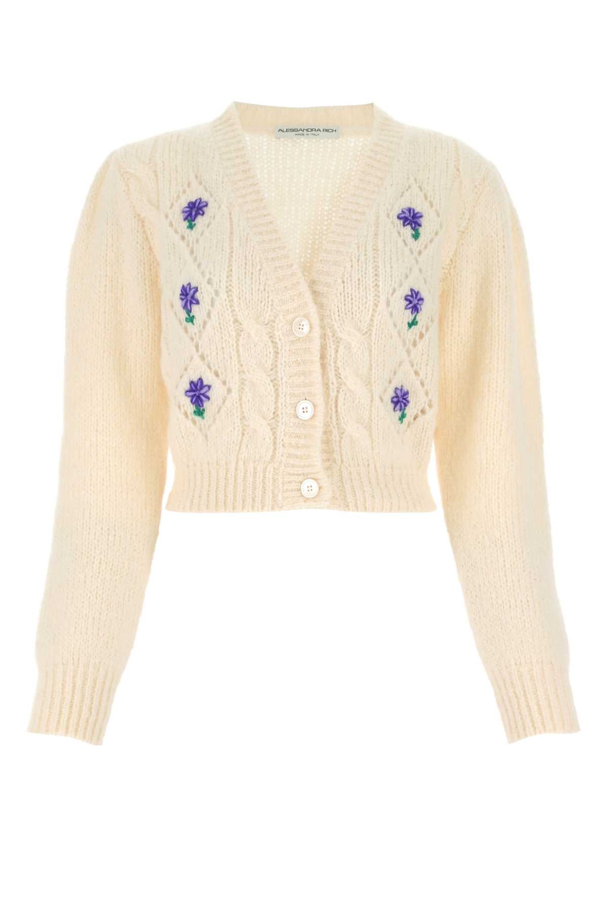 ALESSANDRA RICH ALESSANDRA RICH FLORAL PATTERNED KNITTED CARDIGAN