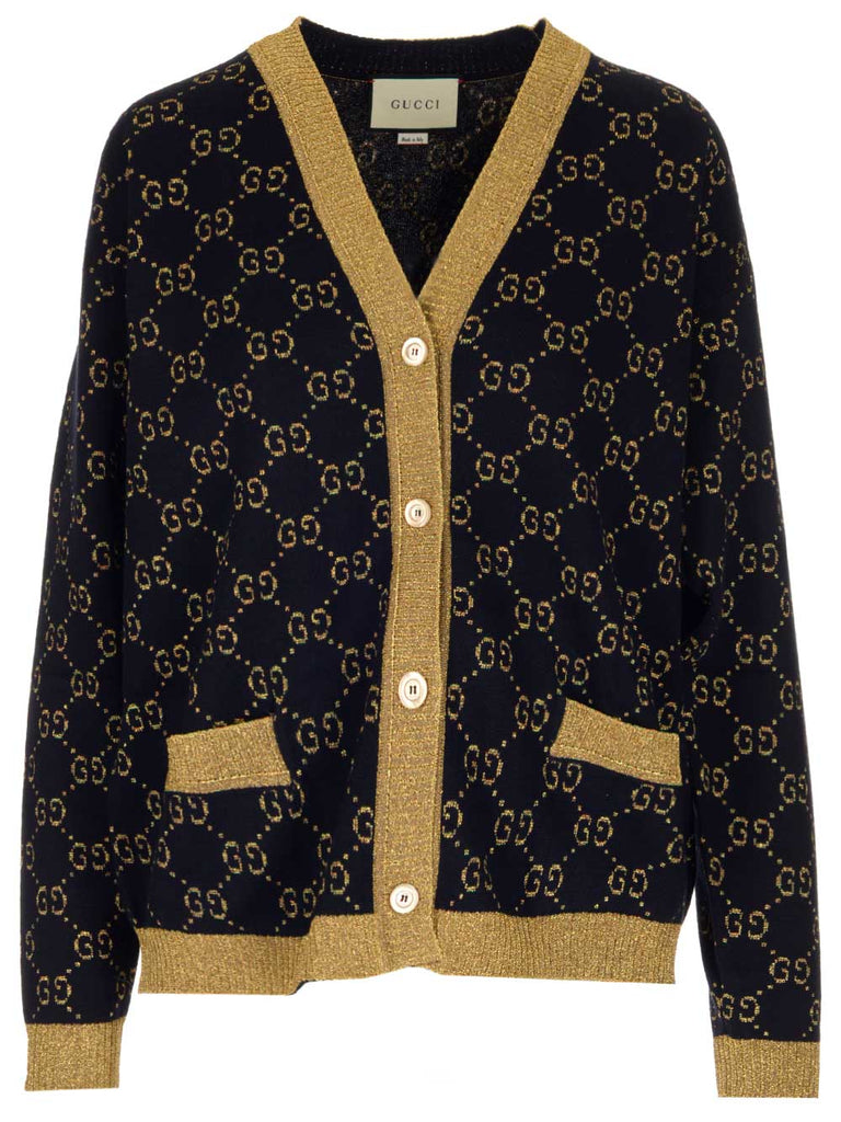 GUCCI GUCCI GG LAMÉ CARDIGAN