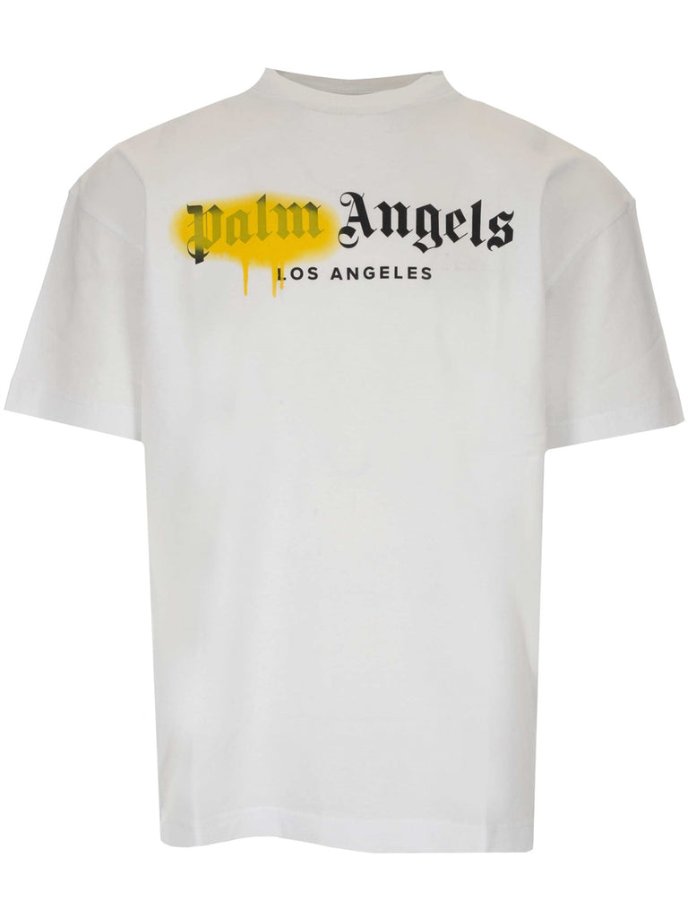 PALM ANGELS PALM ANGELS SPRAY PAINT LOGO PRINTED T-SHIRT