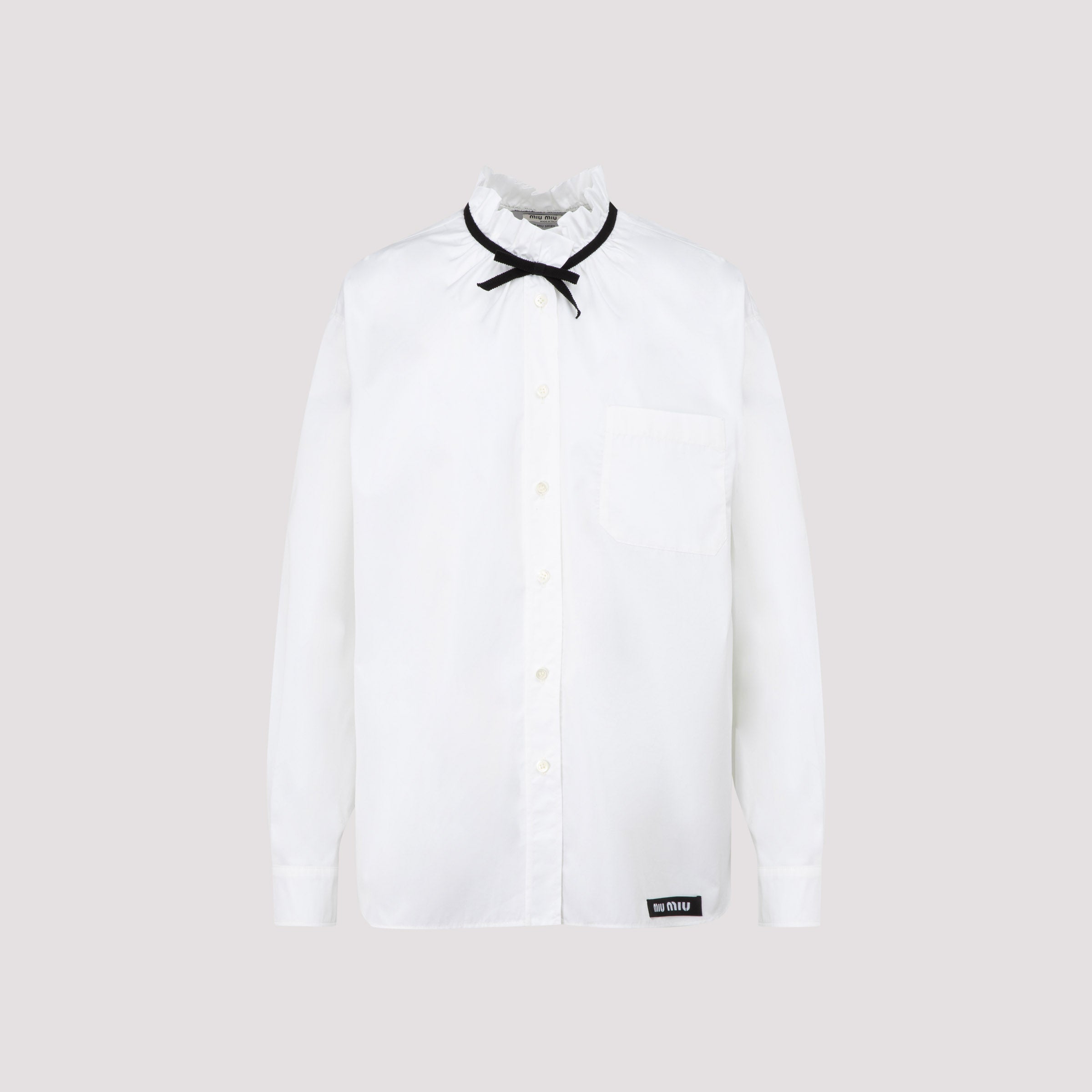 MIU MIU MIU MIU RUFFLED COLLAR SHIRT