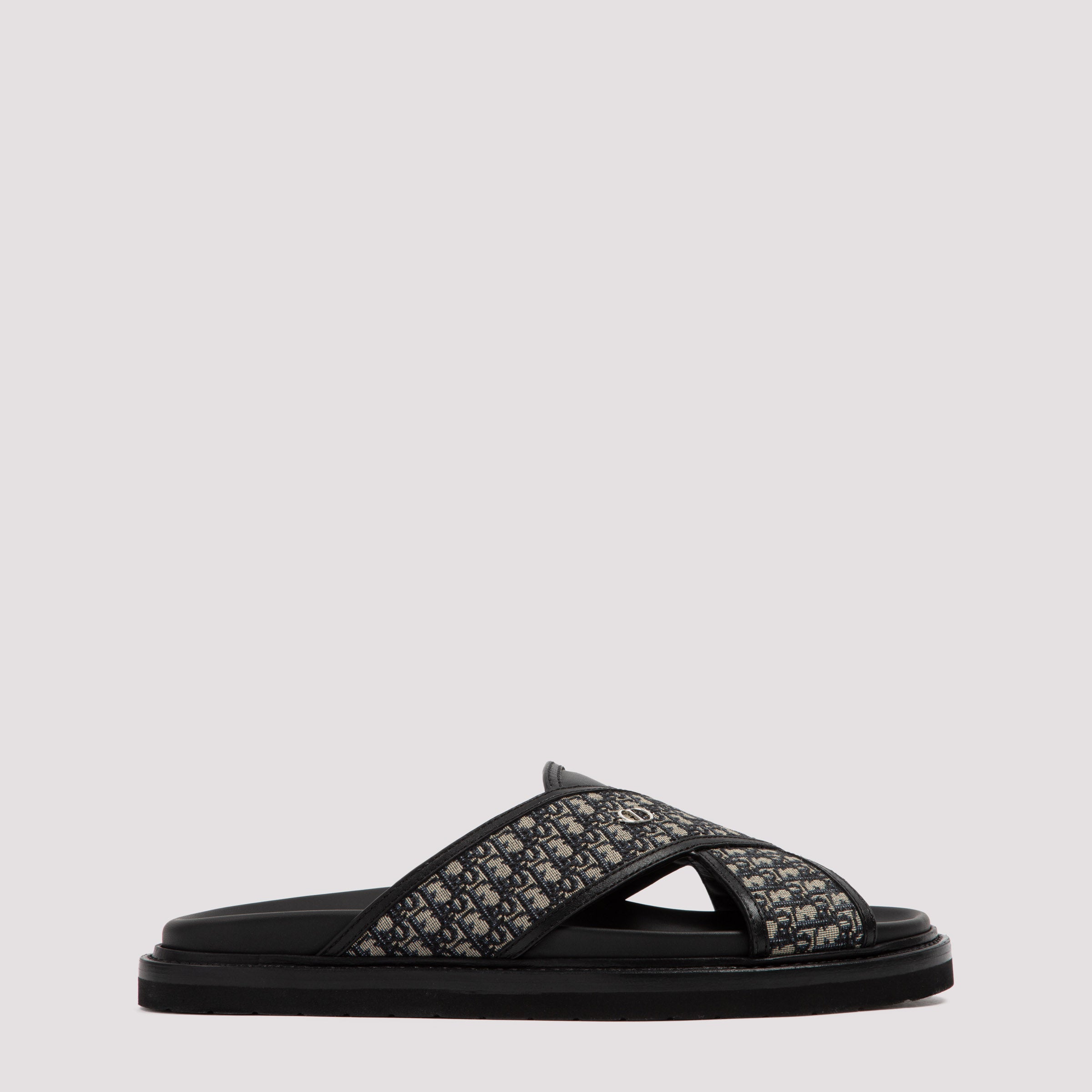 Dior Homme Aqua  Oblique Jacquard Sandals In Black