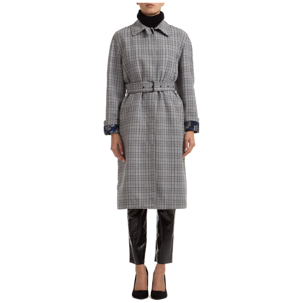 MSGM MSGM CHECK BELTED COAT