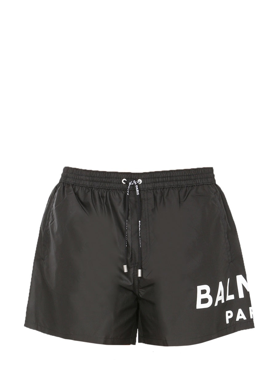 BALMAIN BALMAIN LOGO PRINT SWIM SHORTS