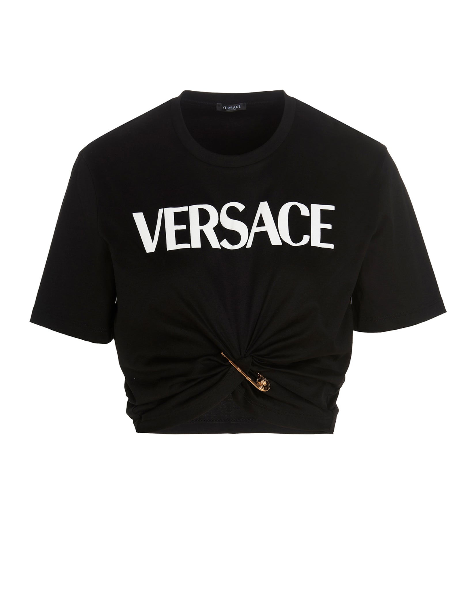 VERSACE VERSACE MEDUSA SMILEY GATHERED CROPPED T