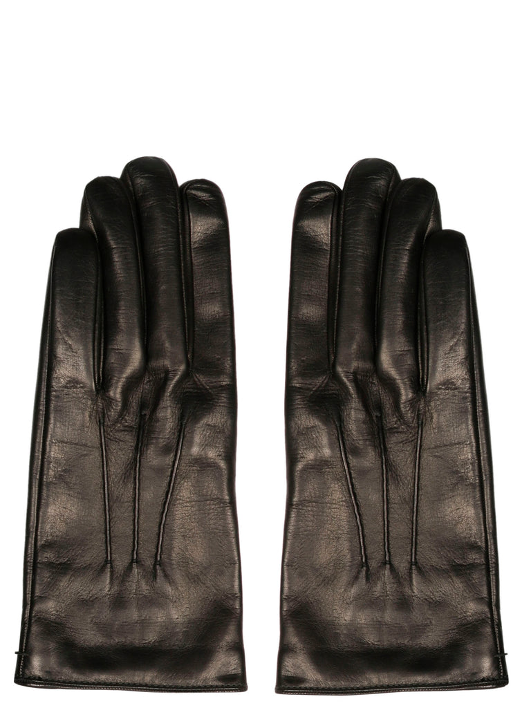 GUCCI GUCCI DOUBLE G BUTTON LEATHER GLOVES