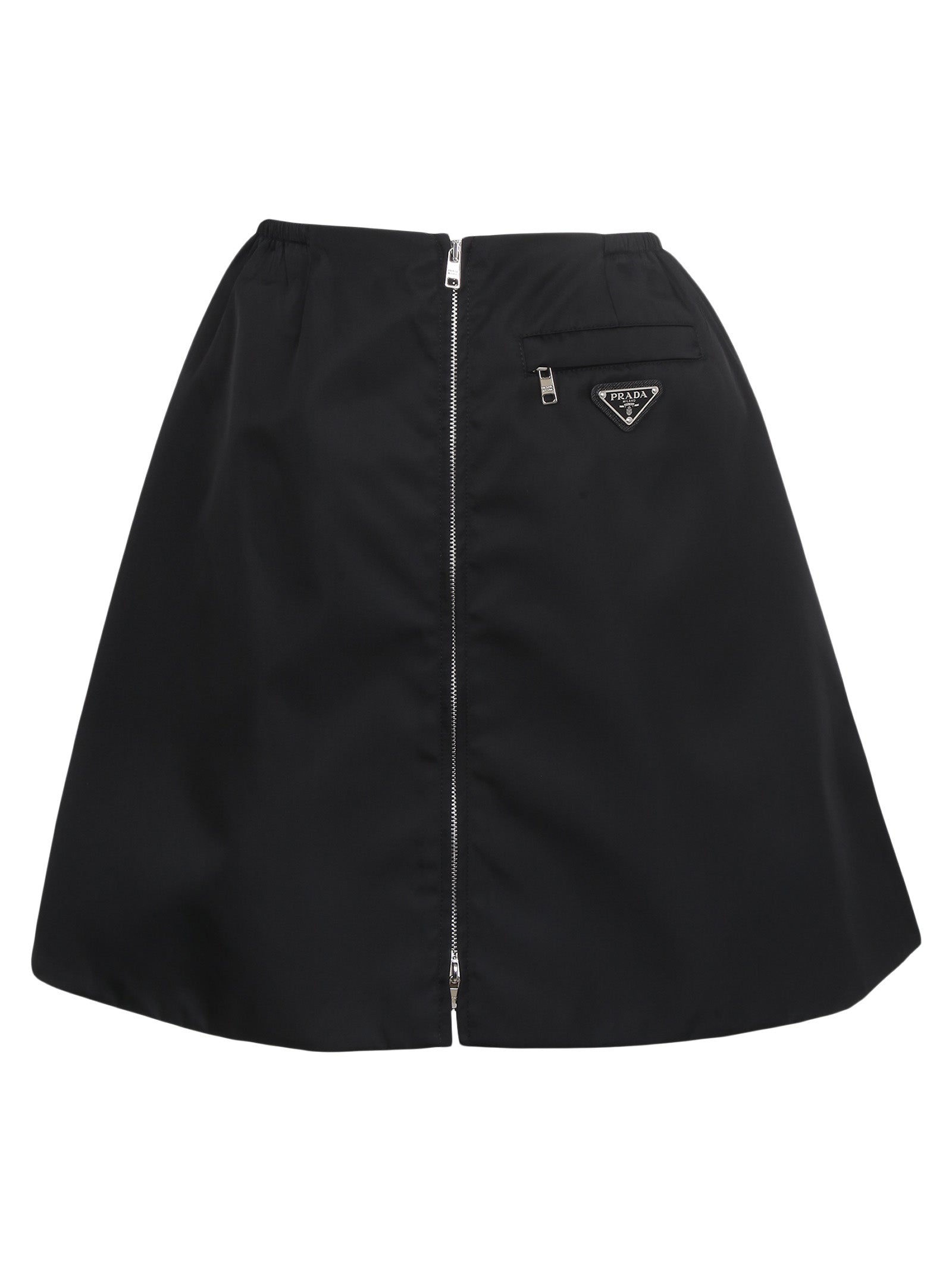 PRADA PRADA LOGO ZIPPED MINI SKIRT