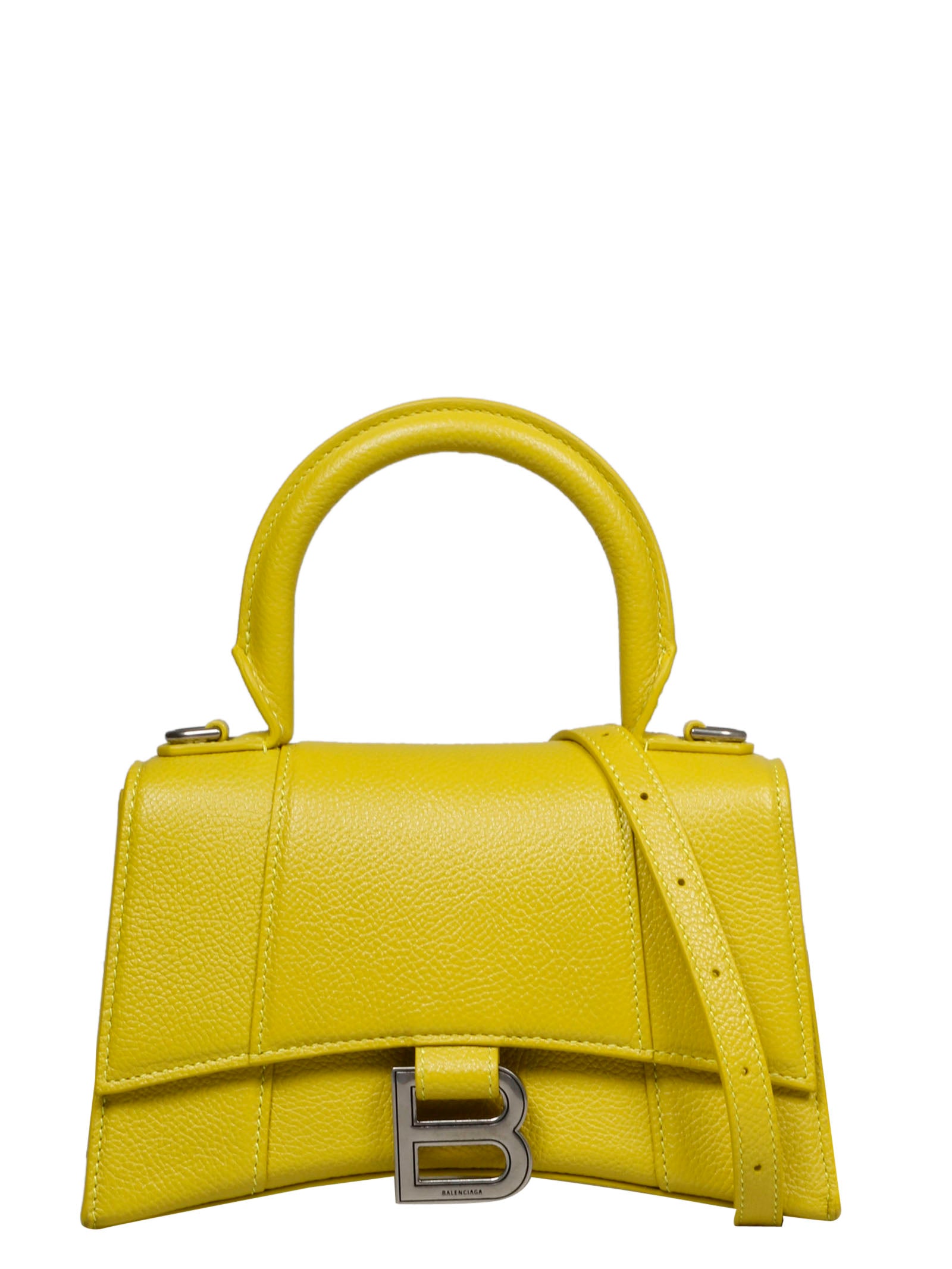 Balenciaga Hourglass Xs Top Handle Bag In Yellow