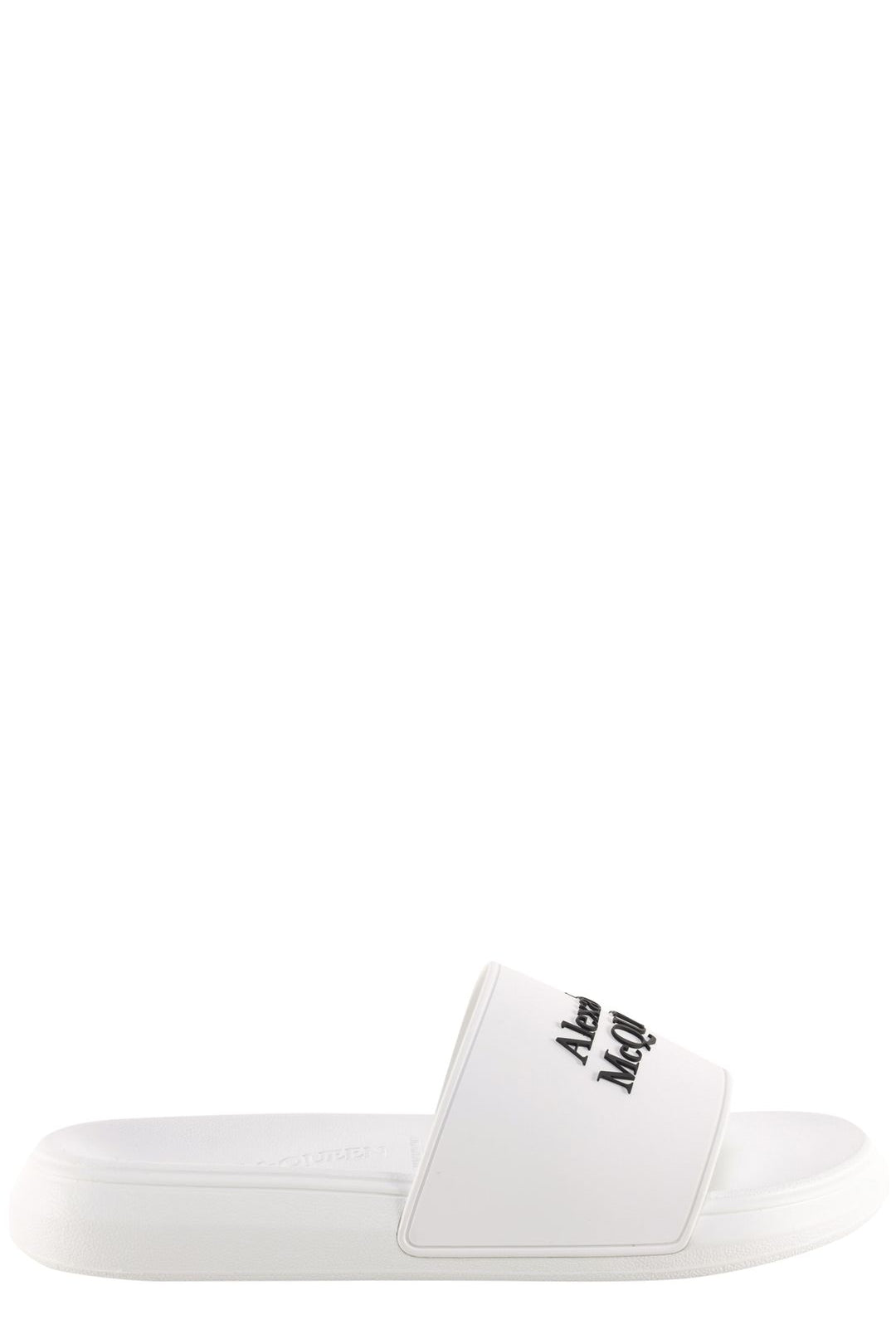 Alexander Mcqueen Logo Printed Slides In White