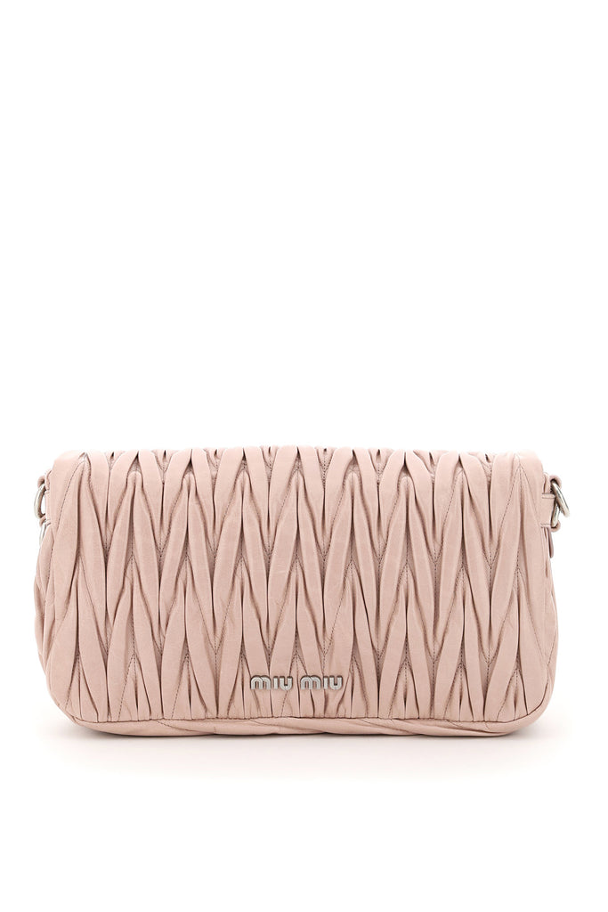 Miu Miu Shine Matelassé Shoulder Bag In Pink