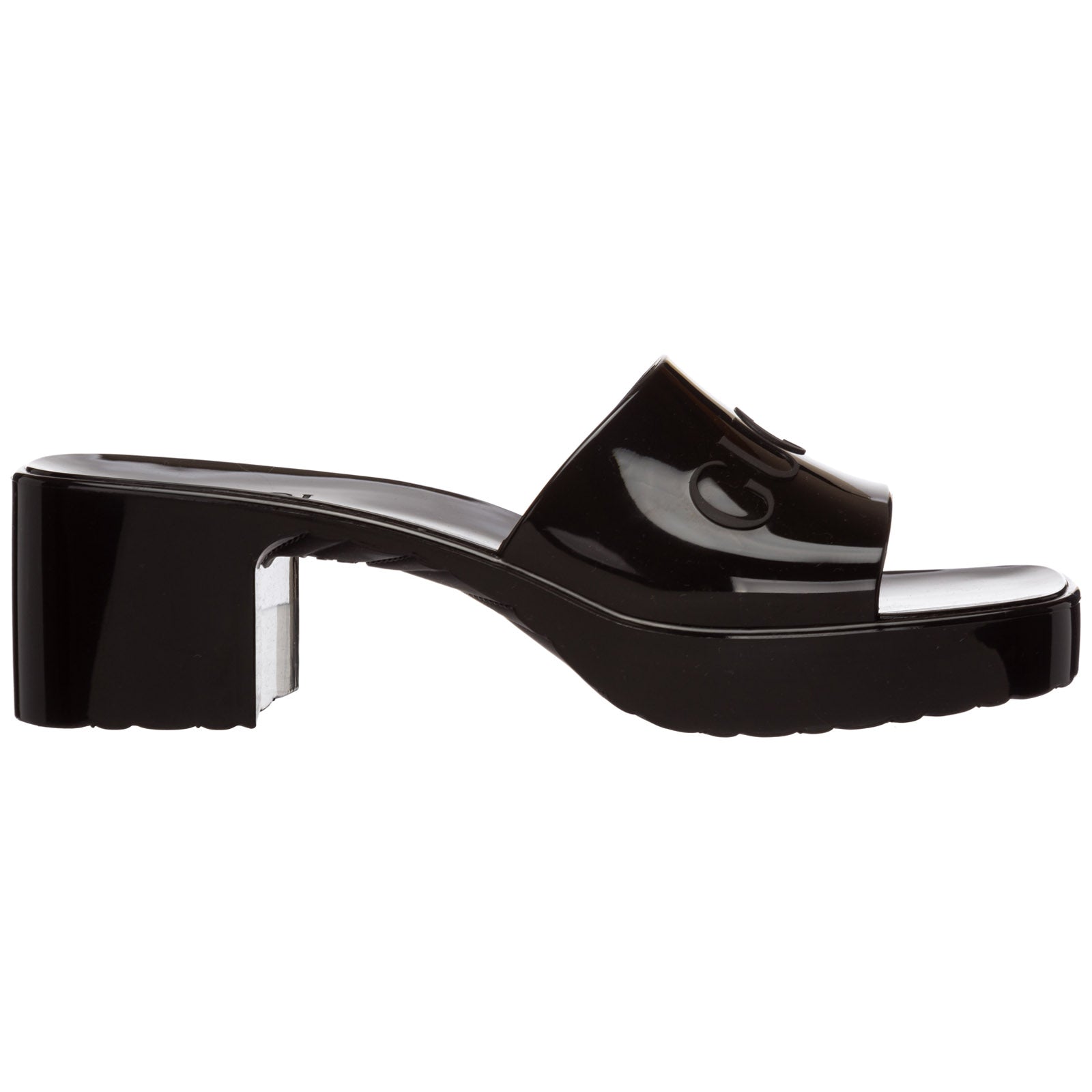 GUCCI GUCCI LOGO EMBOSSED SLIDE SANDALS