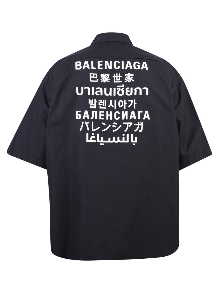 Balenciaga Languages Print Short-Sleeve Shirt – Cettire