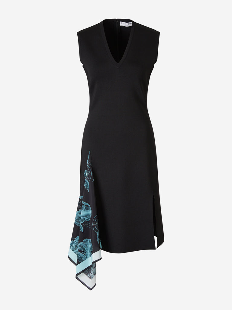 Givenchy Scarf Embellished Midi Dress In Black