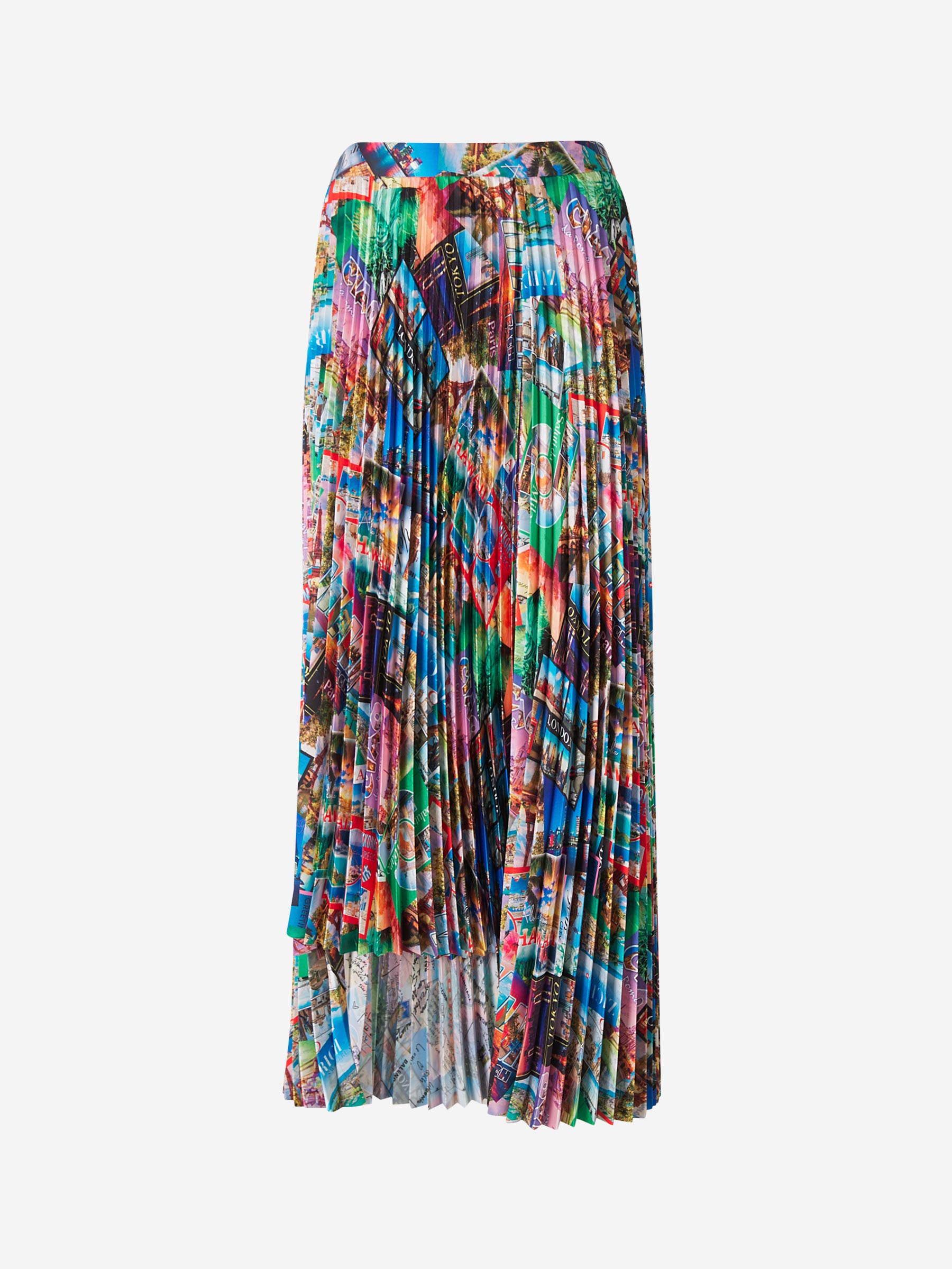 BALENCIAGA BALENCIAGA POSTCARD PRINT PLEATED SKIRT