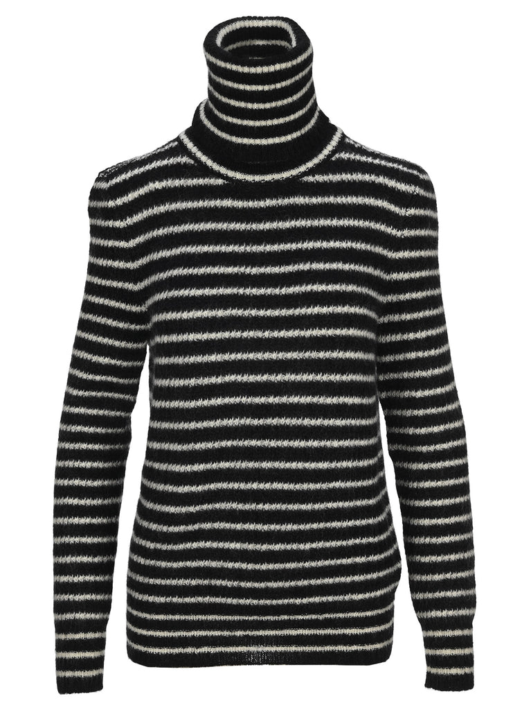 SAINT LAURENT SAINT LAURENT STRIPED TURTLENECK SWEATER