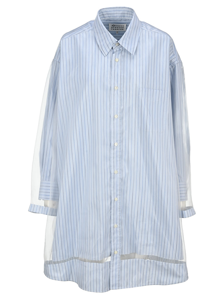 MAISON MARGIELA MAISON MARGIELA PANELLED PINSTRIPE SHIRT DRESS